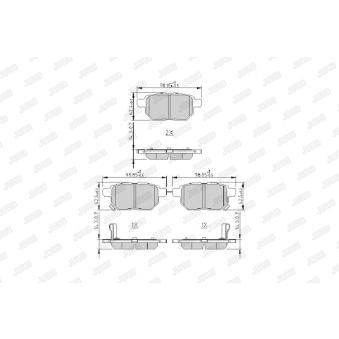Jeu de 4 plaquettes de frein arrière JURID OEM 0446602191