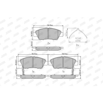Jeu de 4 plaquettes de frein avant JURID OEM 45022TF0G00