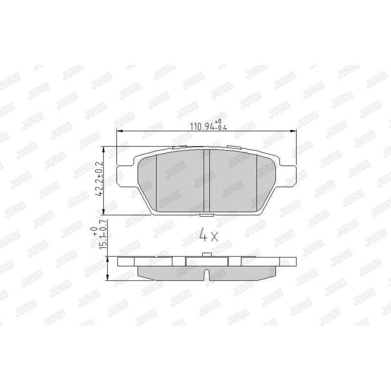 Jeu de 4 plaquettes de frein arrière JURID 572653J - Visuel 2