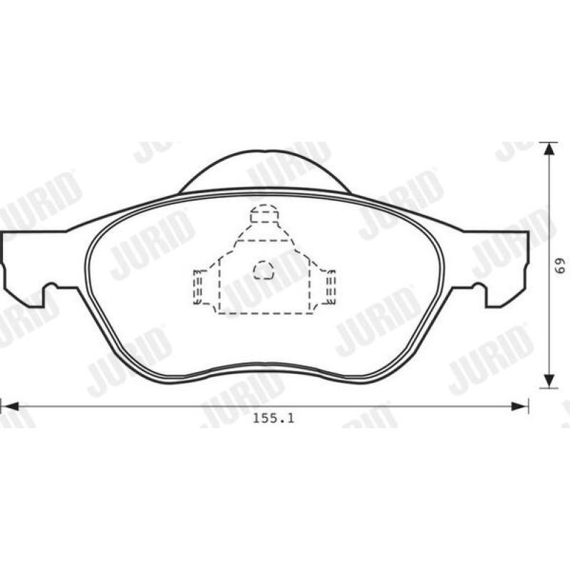 Jeu de 4 plaquettes de frein avant JURID 573017J - Visuel 1
