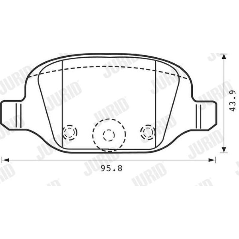 Jeu de 4 plaquettes de frein arrière JURID 573019J - Visuel 1
