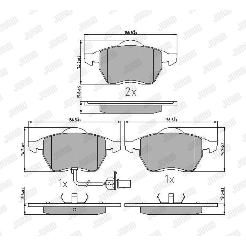 Jeu de 4 plaquettes de frein avant JURID 573022J - Visuel 2