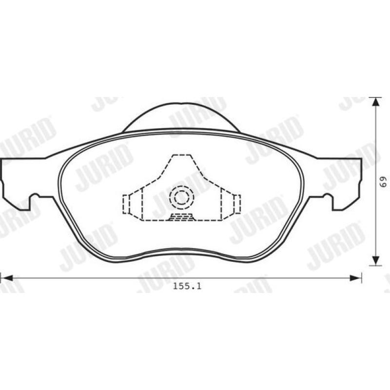 Jeu de 4 plaquettes de frein avant JURID 573025J - Visuel 1