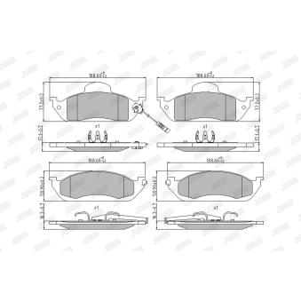 Jeu de 4 plaquettes de frein avant JURID OEM 1634200320