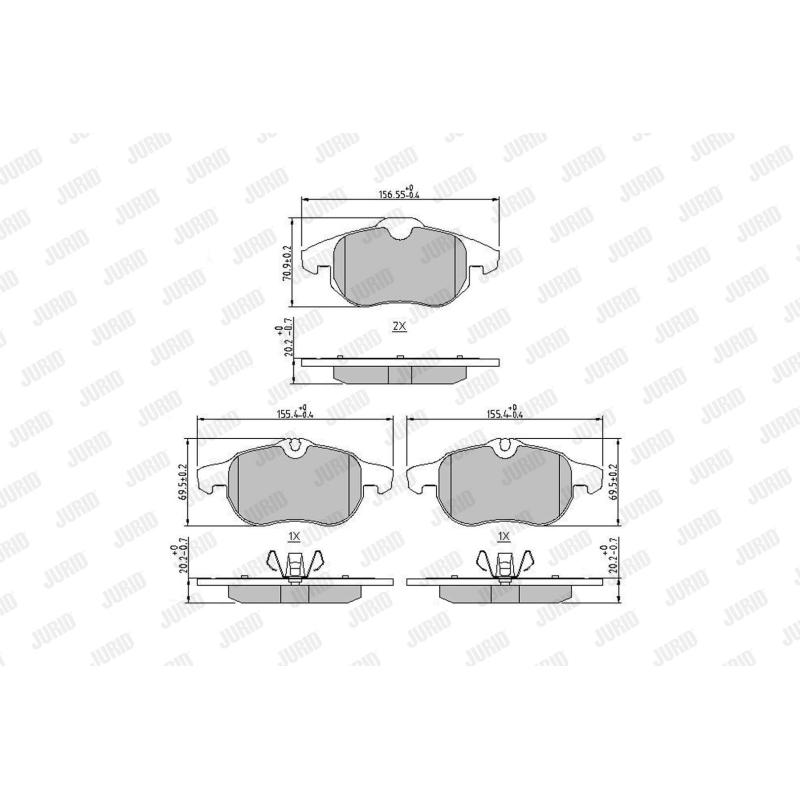 Jeu de 4 plaquettes de frein avant JURID 573089J - Visuel 1