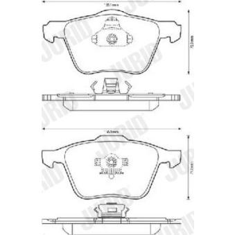 Jeu de 4 plaquettes de frein avant JURID OEM 30793231