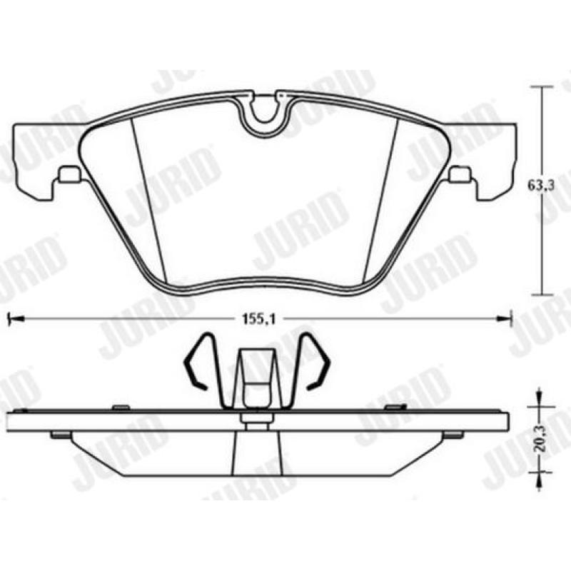Jeu de 4 plaquettes de frein avant JURID 573187J - Visuel 2