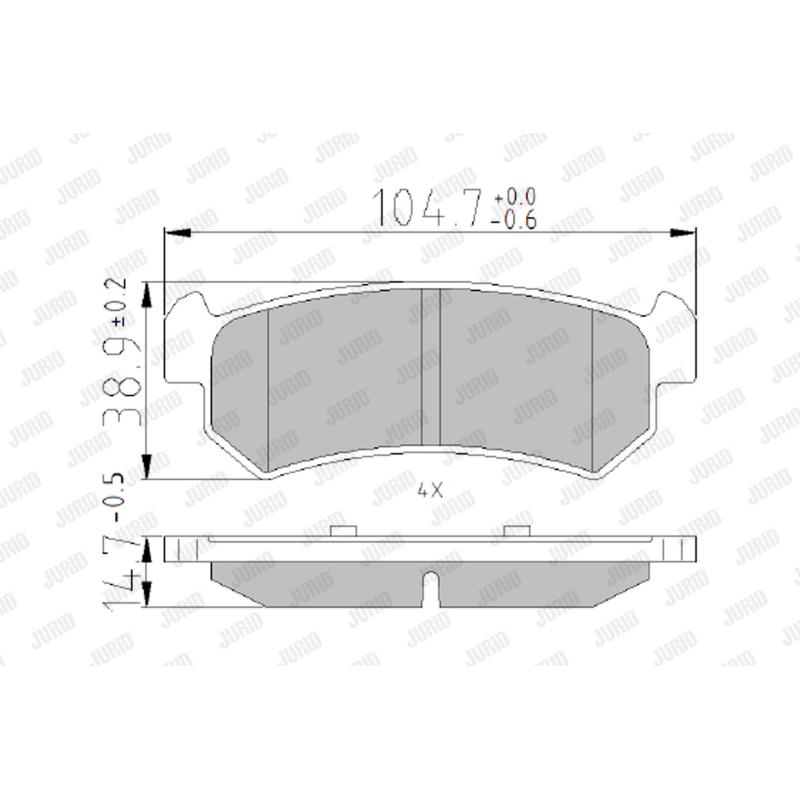 Jeu de 4 plaquettes de frein arrière JURID 573216J - Visuel 1