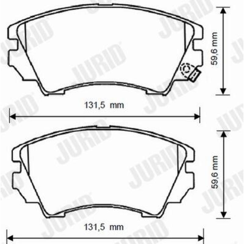 Jeu de 4 plaquettes de frein avant JURID 573269JC - Visuel 1