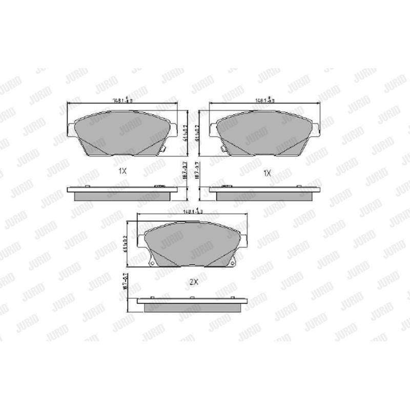 Jeu de 4 plaquettes de frein avant JURID 573325J - Visuel 1