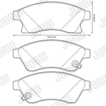Jeu de 4 plaquettes de frein avant JURID OEM 13356286