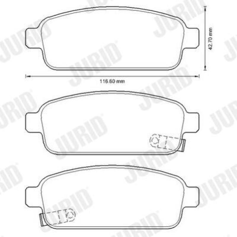 Jeu de 4 plaquettes de frein arrière JURID 573335JC - Visuel 1