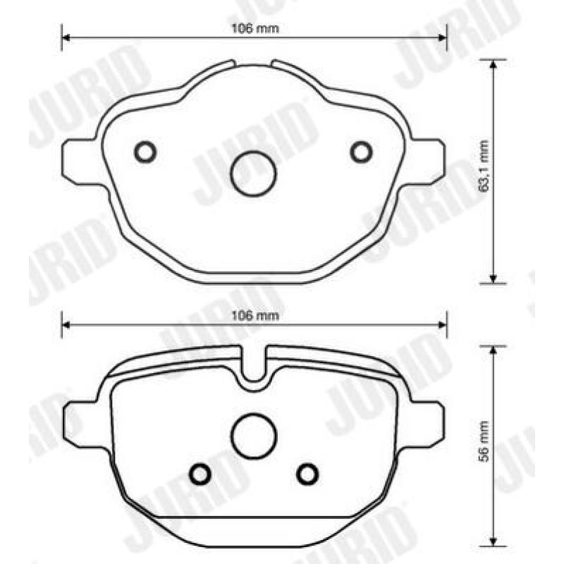 Jeu de 4 plaquettes de frein arrière JURID 573352JC - Visuel 1