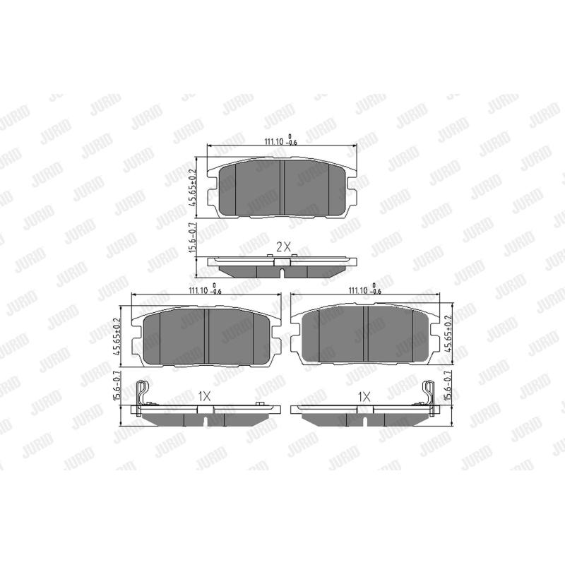 Jeu de 4 plaquettes de frein arrière JURID 573386J - Visuel 1