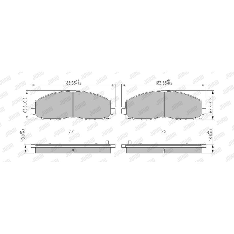 Jeu de 4 plaquettes de frein avant JURID 573411J - Visuel 1