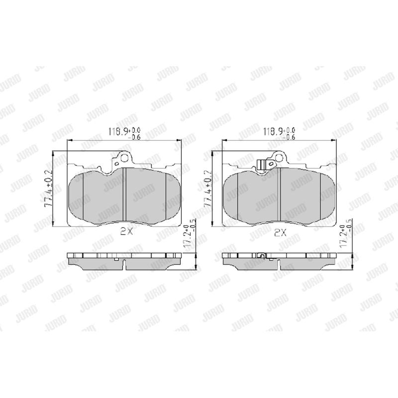 Jeu de 4 plaquettes de frein avant JURID 573413J - Visuel 1