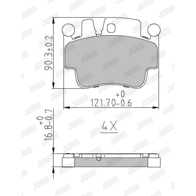 Jeu de 4 plaquettes de frein avant JURID 573725J - Visuel 1