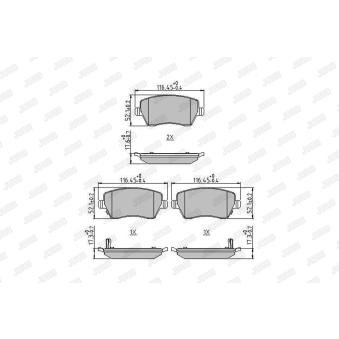 Jeu de 4 plaquettes de frein avant JURID OEM D10601HA0A Jeu de 4 plaquettes de frein avant JURID OEM D10601HA0A