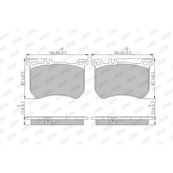 Jeu de 4 plaquettes de frein avant JURID OEM 0064204920