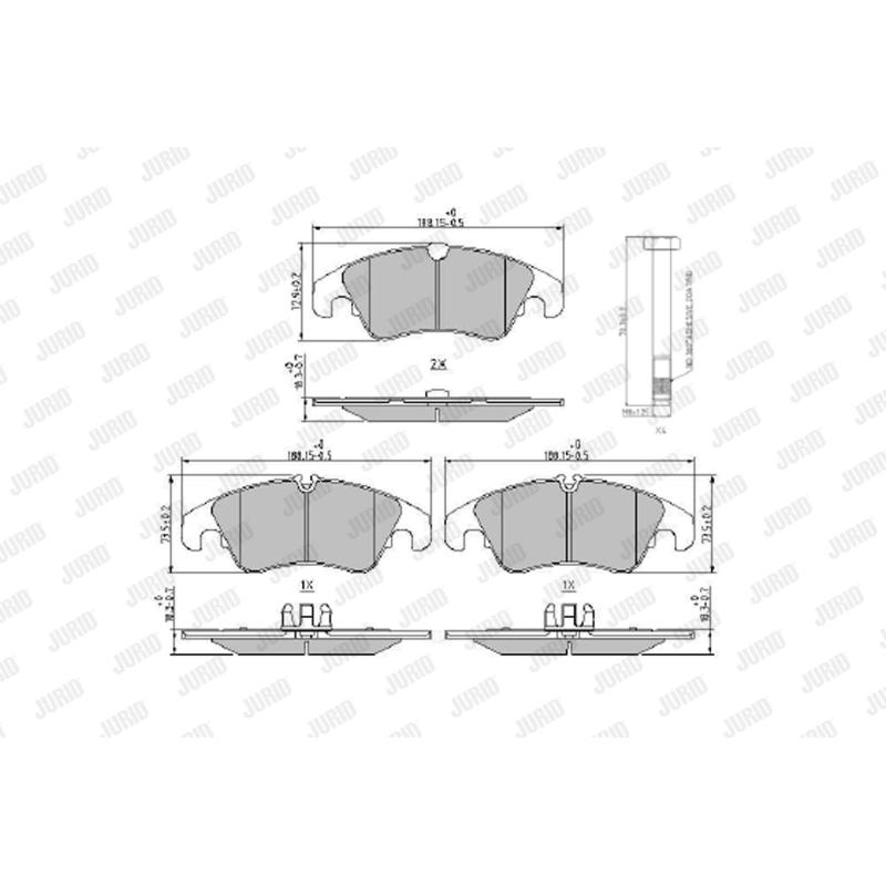Jeu de 4 plaquettes de frein avant JURID 573944J - Visuel 1