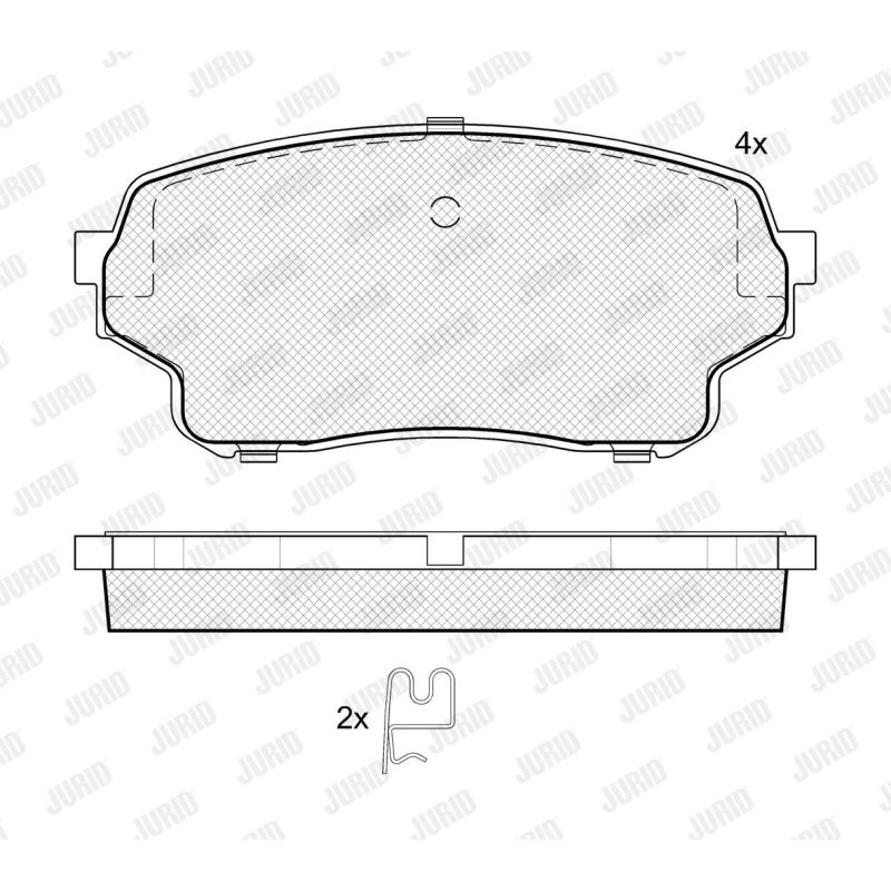 Jeu de 4 plaquettes de frein avant JURID 574095J - Visuel 1