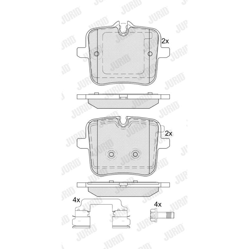 Jeu de 4 plaquettes de frein arrière JURID 574099J - Visuel 1