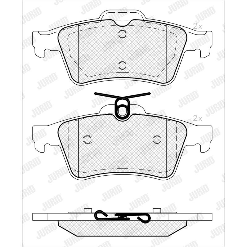 Jeu de 4 plaquettes de frein arrière JURID 574130J - Visuel 2