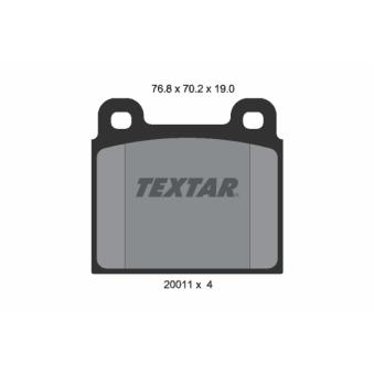 Jeu de 4 plaquettes de frein avant TEXTAR OEM 251698151
