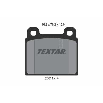 Jeu de 4 plaquettes de frein avant TEXTAR OEM 91135193800