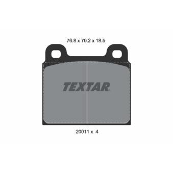 Jeu de 4 plaquettes de frein avant TEXTAR OEM 91135195009
