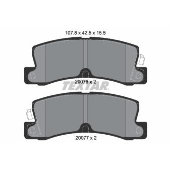Jeu de 4 plaquettes de frein arrière TEXTAR OEM 0446612020