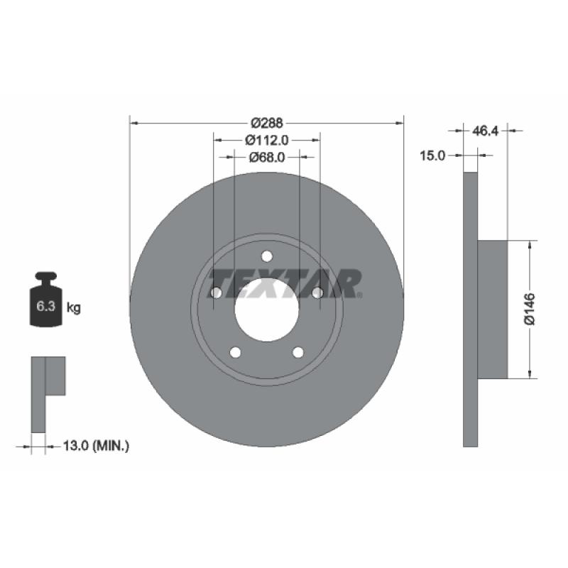 Kit de disques et plaquettes avant TEXTAR 2016804-0574-00 - Visuel 2