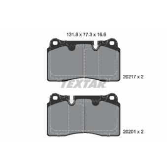 Jeu de 4 plaquettes de frein avant TEXTAR OEM 7G432D007AA