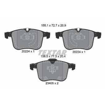 Jeu de 4 plaquettes de frein avant TEXTAR OEM 1605079