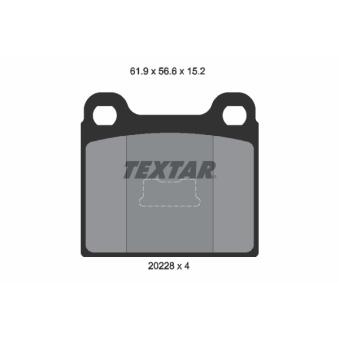 Jeu de 4 plaquettes de frein avant TEXTAR 2022803 pour VOLVO C70 1.6 GLE - 110cv