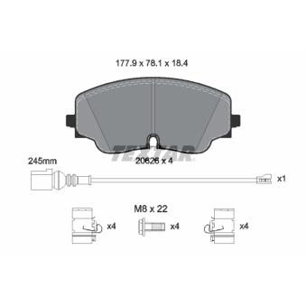 Jeu de 4 plaquettes de frein avant TEXTAR OEM 5WA698151B