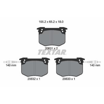 Jeu de 4 plaquettes de frein avant TEXTAR OEM 424838