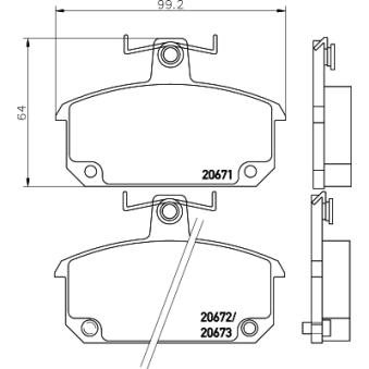 Jeu de 4 plaquettes de frein avant TEXTAR OEM 7701201484