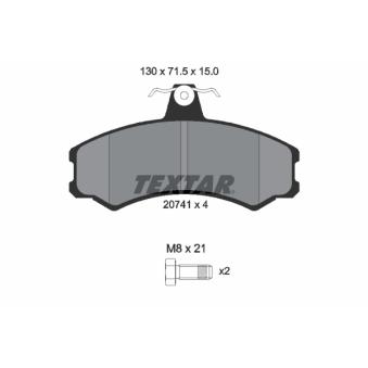 Jeu de 4 plaquettes de frein avant TEXTAR OEM A850092003