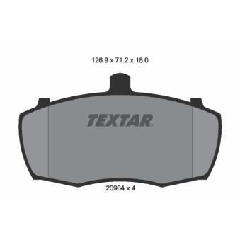 Jeu de 4 plaquettes de frein avant TEXTAR OEM GBP272