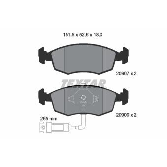 Jeu de 4 plaquettes de frein avant TEXTAR OEM 6704270