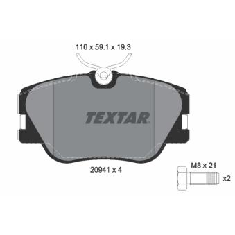 Jeu de 4 plaquettes de frein avant TEXTAR OEM 0004200720