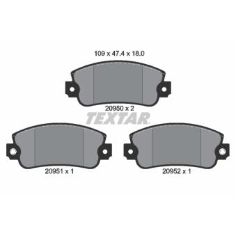 Jeu de 4 plaquettes de frein avant TEXTAR OEM 792552