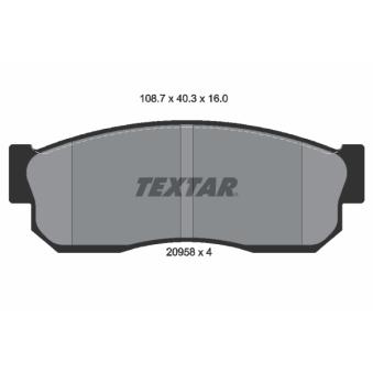 Jeu de 4 plaquettes de frein avant TEXTAR OEM 4106014A90