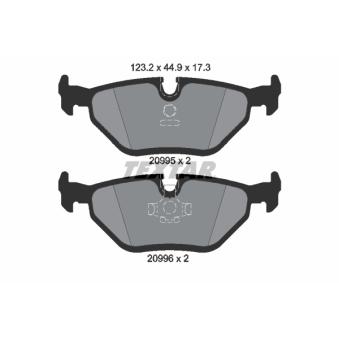 Jeu de 4 plaquettes de frein arrière TEXTAR OEM 34211158136