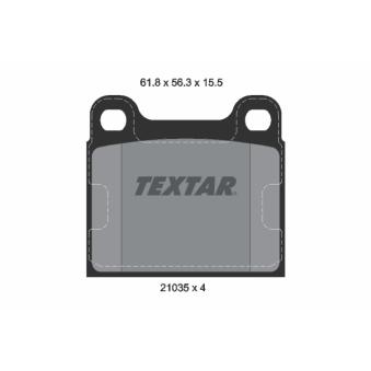 Jeu de 4 plaquettes de frein arrière TEXTAR OEM 0014200620