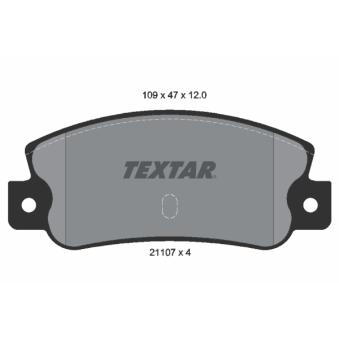 Jeu de 4 plaquettes de frein arrière TEXTAR OEM 793485