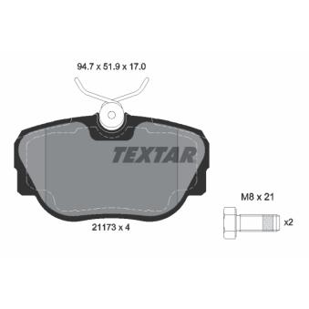 Jeu de 4 plaquettes de frein avant TEXTAR OEM 34111156898