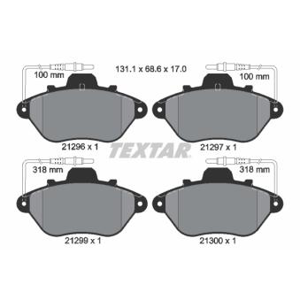 Jeu de 4 plaquettes de frein avant TEXTAR OEM 425296