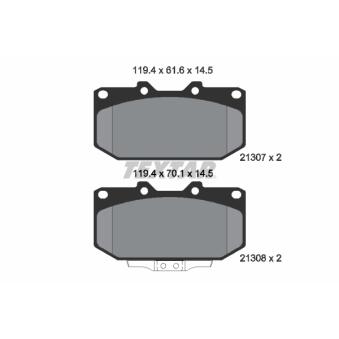 Jeu de 4 plaquettes de frein avant TEXTAR OEM 4106037P91